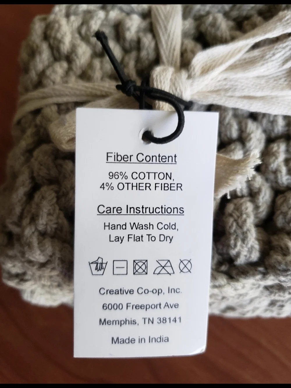 4 grey chunky crocheted coasters. NEW